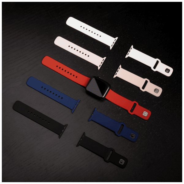 Kiinteä Apple Watch 44/45/46mm ranneke silikoni Sporty Strap musta