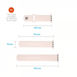 Kiinteä Apple Watch 38/40/41/42mm ranneke silikoni urheiluhihna Rosa
