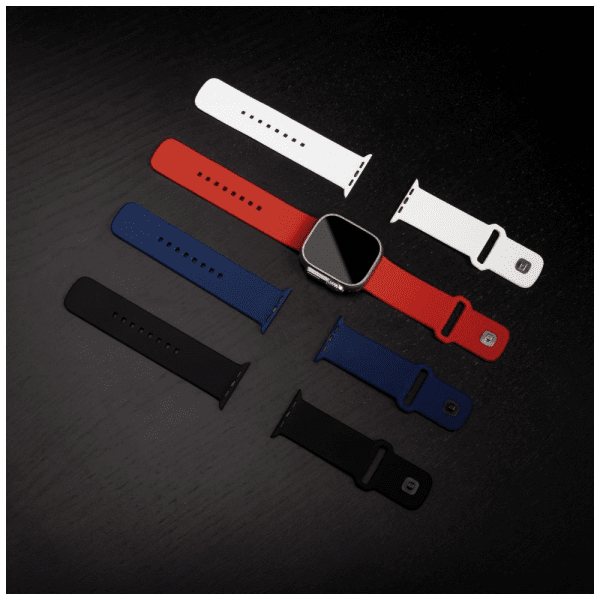 Kiinteä Apple Watch Ultra 49 mm ranneke Silikoninen urheiluranneke musta