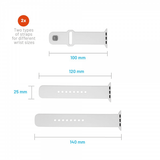 Kiinteä Apple Watch Ultra 49 mm ranneke, silikoninen urheiluranneke, valkoinen