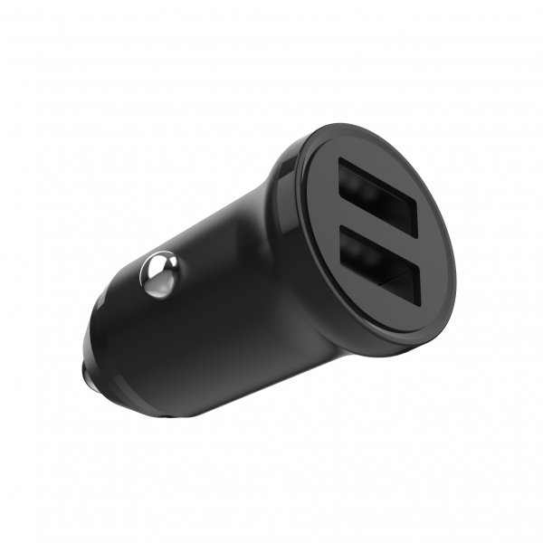 Kiinteä Mini autolaturi Lightning-kaapelilla 1m 15W Musta