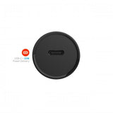 Kiinteä autolaturi USB-C-kaapelilla 1m 20W PD Musta