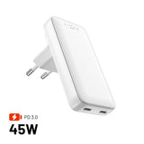 Kiinteä matkalaturi Slim Traveller 2xUSB-C 45W