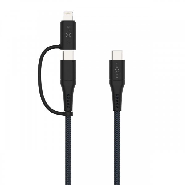 Fixed Kaapeli 2in1 USB-C/Lightning 60W 2m Musta
