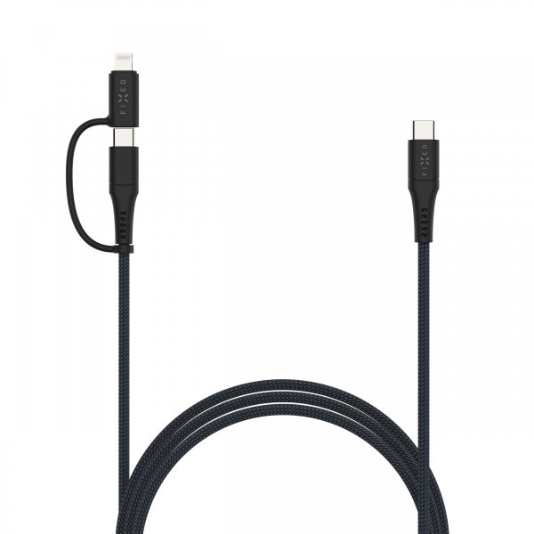 Fixed Kaapeli 2in1 USB-C/Lightning 60W 2m Musta
