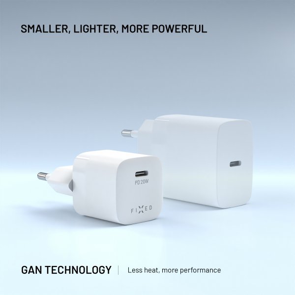 Fixed-seinälaturi Mini PD 20W USB-C, valkoinen