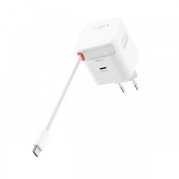 Kiinteä GaN65-laturi, jossa ulosvedettävä USB-C-kaapeli 65 W