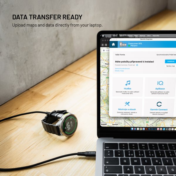 Kiinteä Garmin-älykellon lataussovitin USB-C, musta