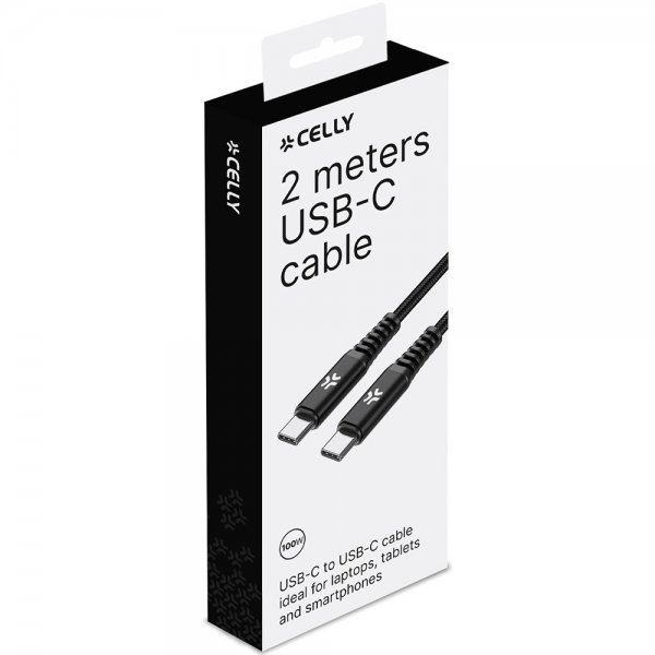 Celly USB-C/USB-C PD 100W -kaapeli, 2 m