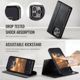 CaseMe iPhone 13 Pro Kotelo C49 Series Musta