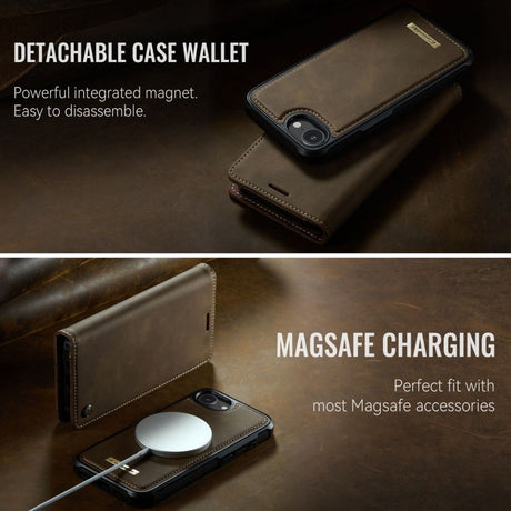 CaseMe iPhone 16e/iPhone 17e Kotelo C49 Series Ruskea