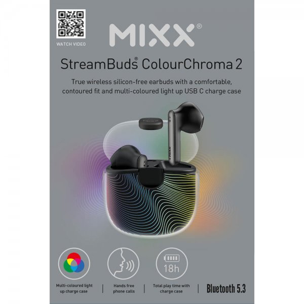 Mixx Kuulokkeet StreamBuds ColourChroma 2 TWS Musta