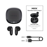 Mixx Langattomat StreamBuds Hybrid Charge 2 -kuulokkeet, musta