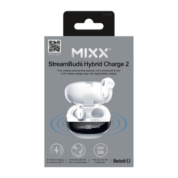 Mixx Langattomat Kuulokkeet StreamBuds Hybrid Charge 2 Valkoinen