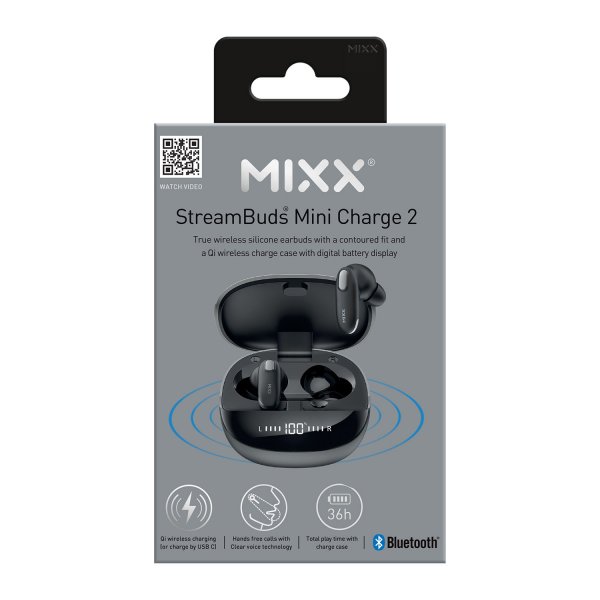 Mixx Langattomat Kuulokkeet StreamBuds Mini Charge 2 Musta