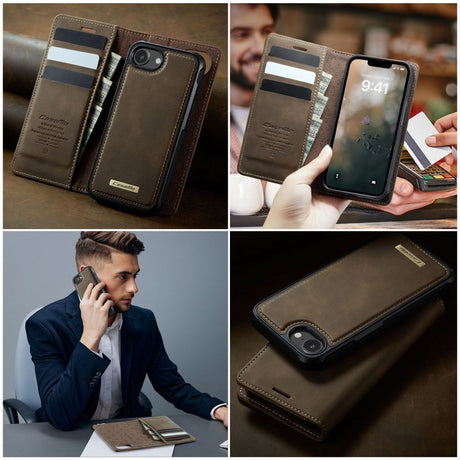 CaseMe iPhone 16e/iPhone 17e Kotelo C49 Series Ruskea