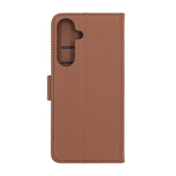 Samsung Galaxy S25 FE -kotelo korttipaikalla, jalustatoiminnolla, ruskea