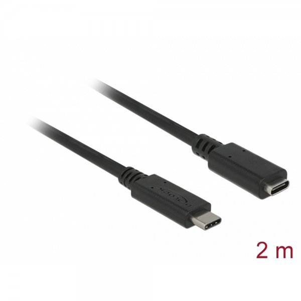 Delock USB-C-jatkokaapeli USB 3.1 Gen 1 SuperSpeed 2m