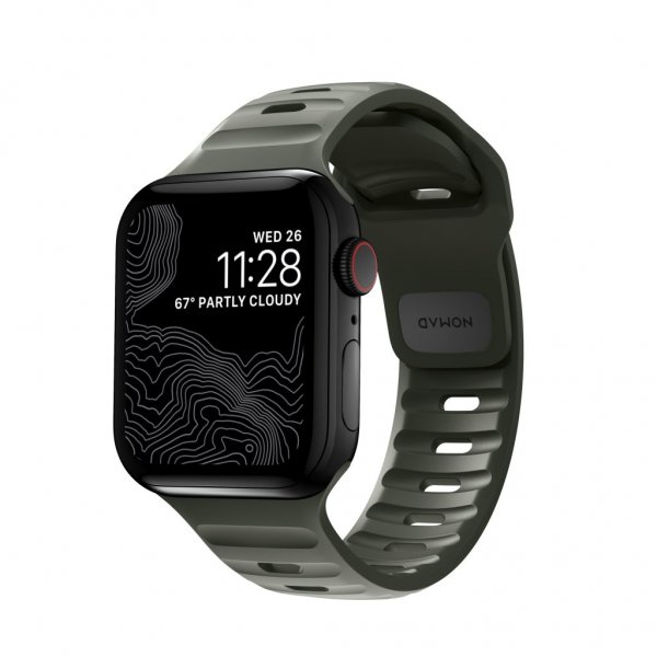 Nomad Apple Watch 38/40/41/42mm ranneke Sport Band Ash Green