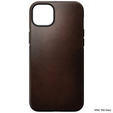 Nomad iPhone 14 Plus -kuori Modern Leather Case Horween Rustic Brown
