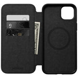 Nomad iPhone 14 Plus Modern Leather Folio -suojakotelo, musta