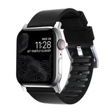 Nomad Apple Watch 44/45/46mm/Apple Watch Ultra ranneke Active Band Pro Silver Hardware Musta