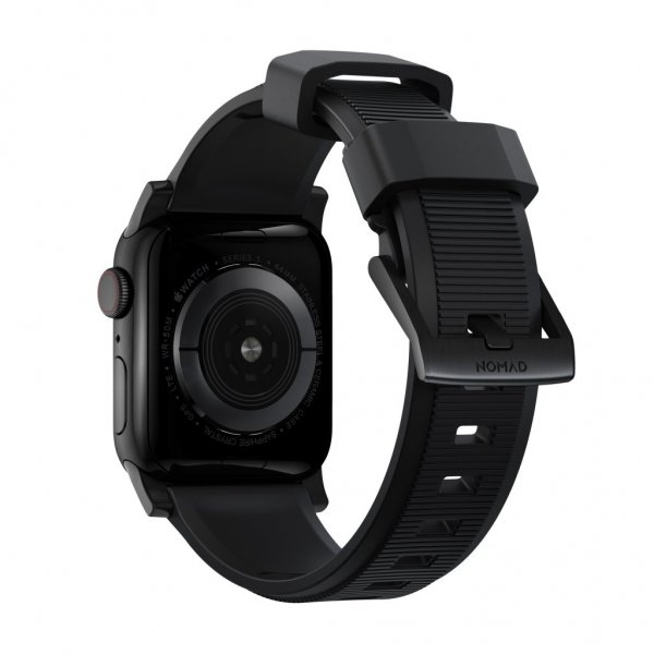 Nomad Apple Watch 38/40/41/42mm ranneke Rugged Band Black Hardware musta
