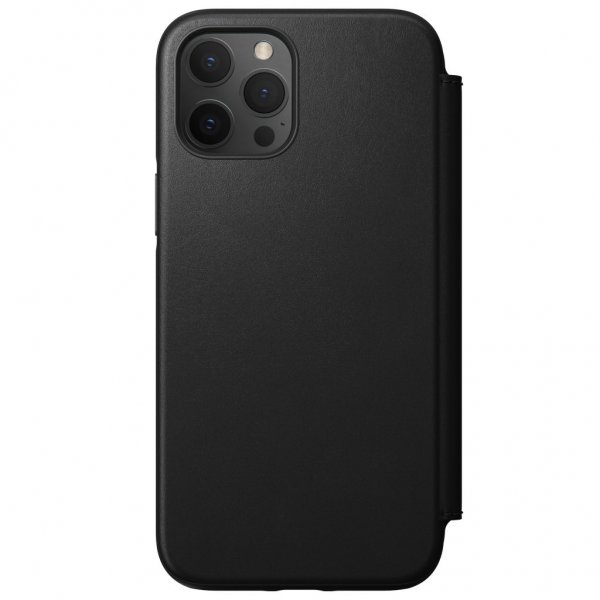 Nomad iPhone 12 Pro Max -suojakotelo Rugged Folio MagSafe, musta