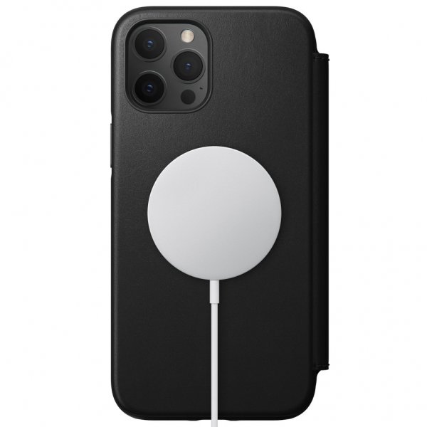 Nomad iPhone 12 Pro Max -suojakotelo Rugged Folio MagSafe, musta