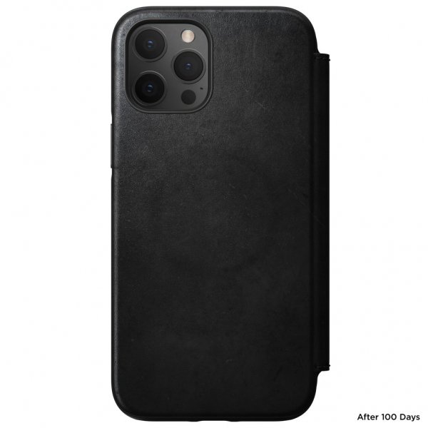Nomad iPhone 12 Pro Max -suojakotelo Rugged Folio MagSafe, musta