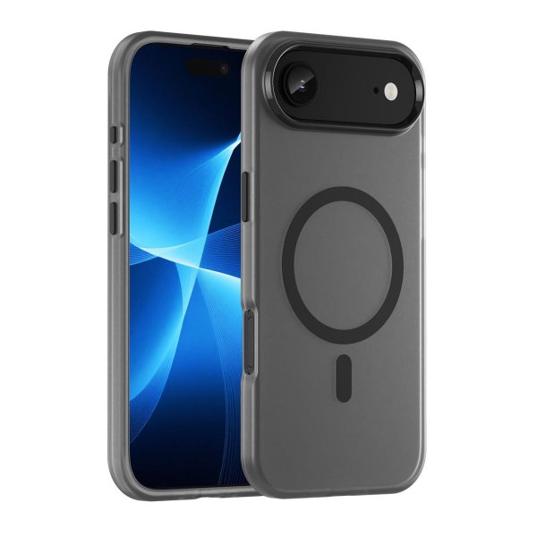 iPhone Air -kuori, kamerareunus, MagSafe, läpinäkyvä, musta