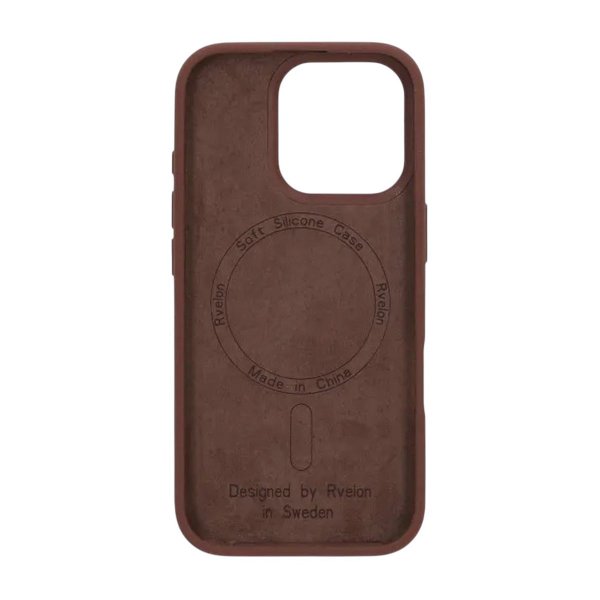 Rvelon iPhone 16 Pro Kuori Silikoni MagSafe Ruskea
