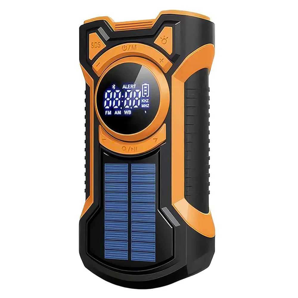 Just in Case 5000 mAh Powerbank/hätäradio aurinkokenno ja veivi Musta/Oranssi
