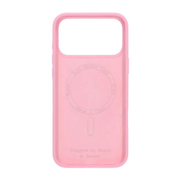 Rvelon iPhone 17 Pro Max Silikonikuori MagSafe Vaaleanpunainen