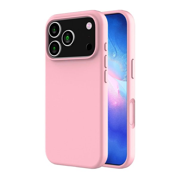 Rvelon iPhone 17 Pro Max Silikonikuori MagSafe Vaaleanpunainen