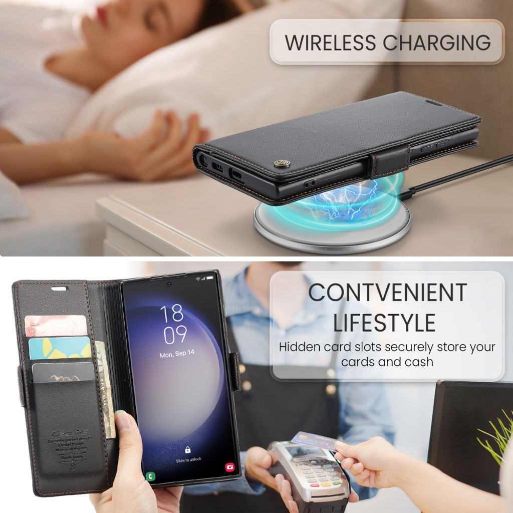 CaseMe Samsung Galaxy S24 Ultra Kotelo 023 Series Musta