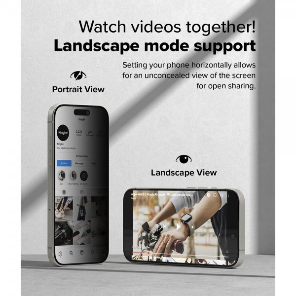Ringke iPhone 16 Pro -näytönsuoja Easy Slide Privacy 2 kpl