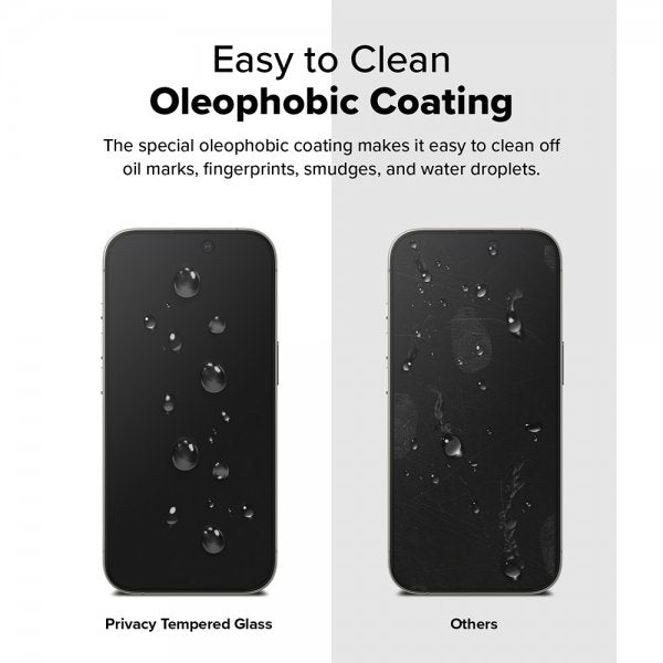 Ringke iPhone 16 Pro -näytönsuoja Easy Slide Privacy 2 kpl