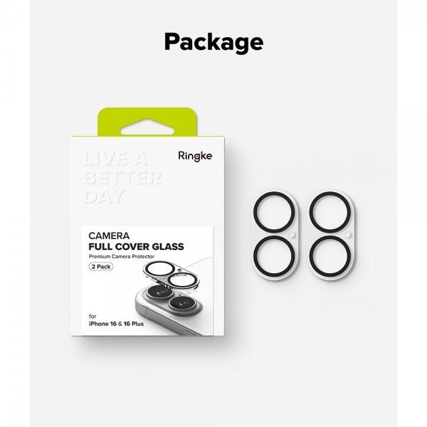 Ringke iPhone 16/iPhone 16 Plus Kameran suojalasi 2-pakkaus