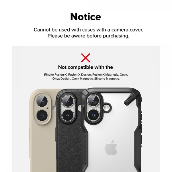 Ringke iPhone 16/iPhone 16 Plus Kameran suojalasi 2-pakkaus