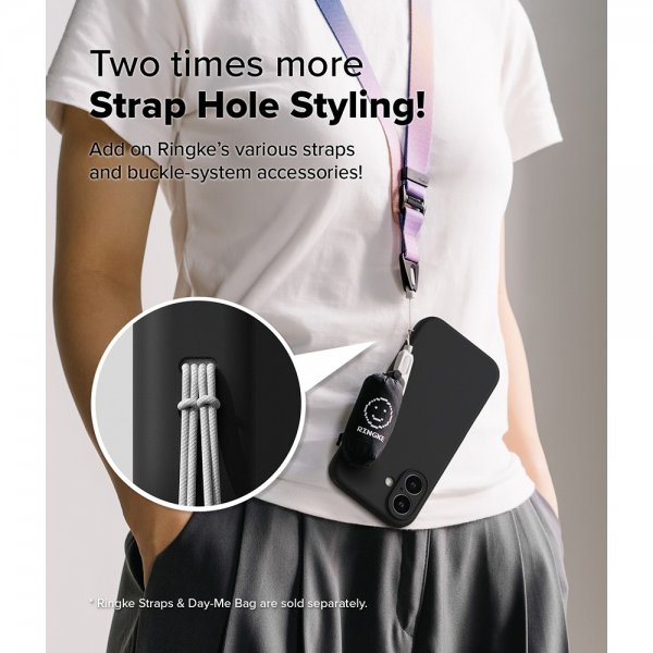 Ringke iPhone 16 -silikonisuojakuori magneetilla, musta