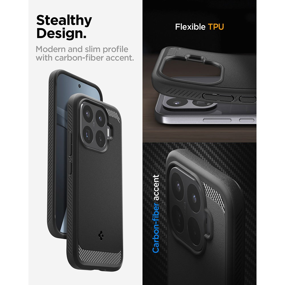 Spigen Xiaomi 17T Kuori Rugged Armor Matte Musta