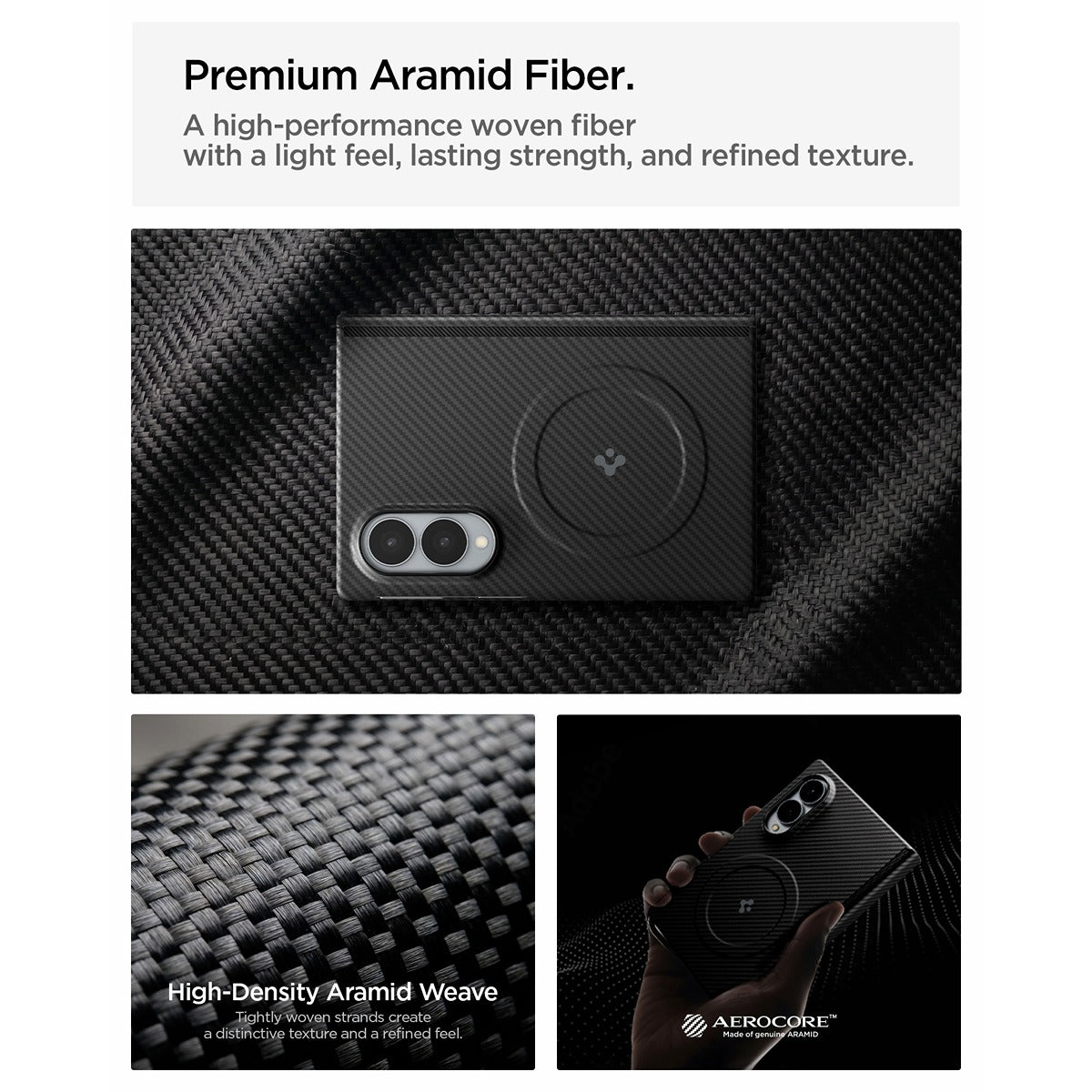 Spigen Samsung Galaxy Z Fold 8 Kuori Air Skin Aramid MagFit Musta