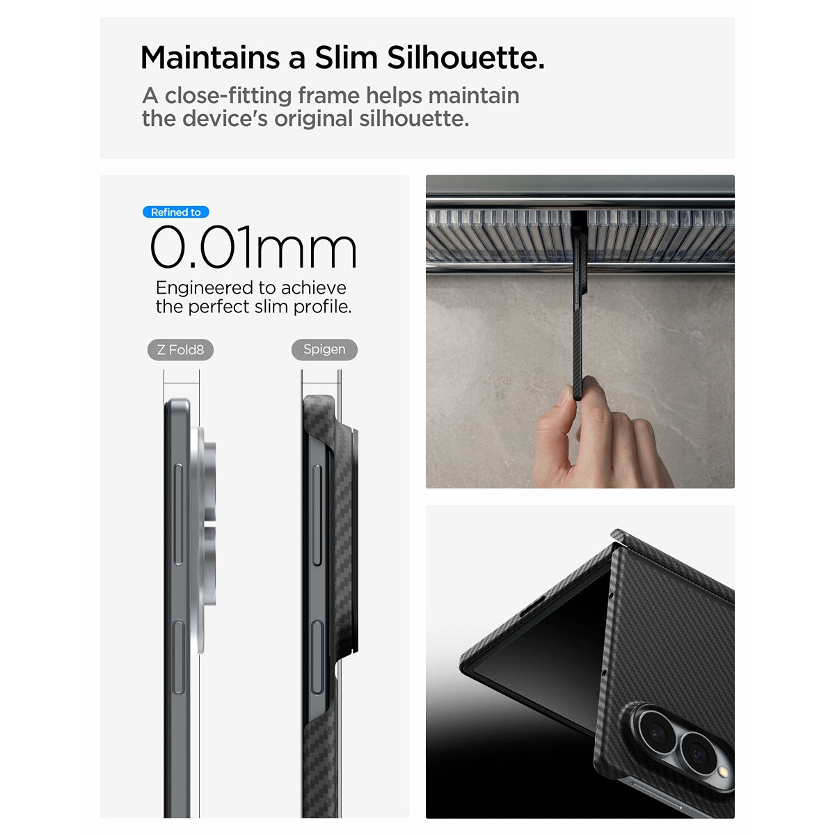 Spigen Samsung Galaxy Z Fold 8 Kuori Air Skin Aramid MagFit Musta