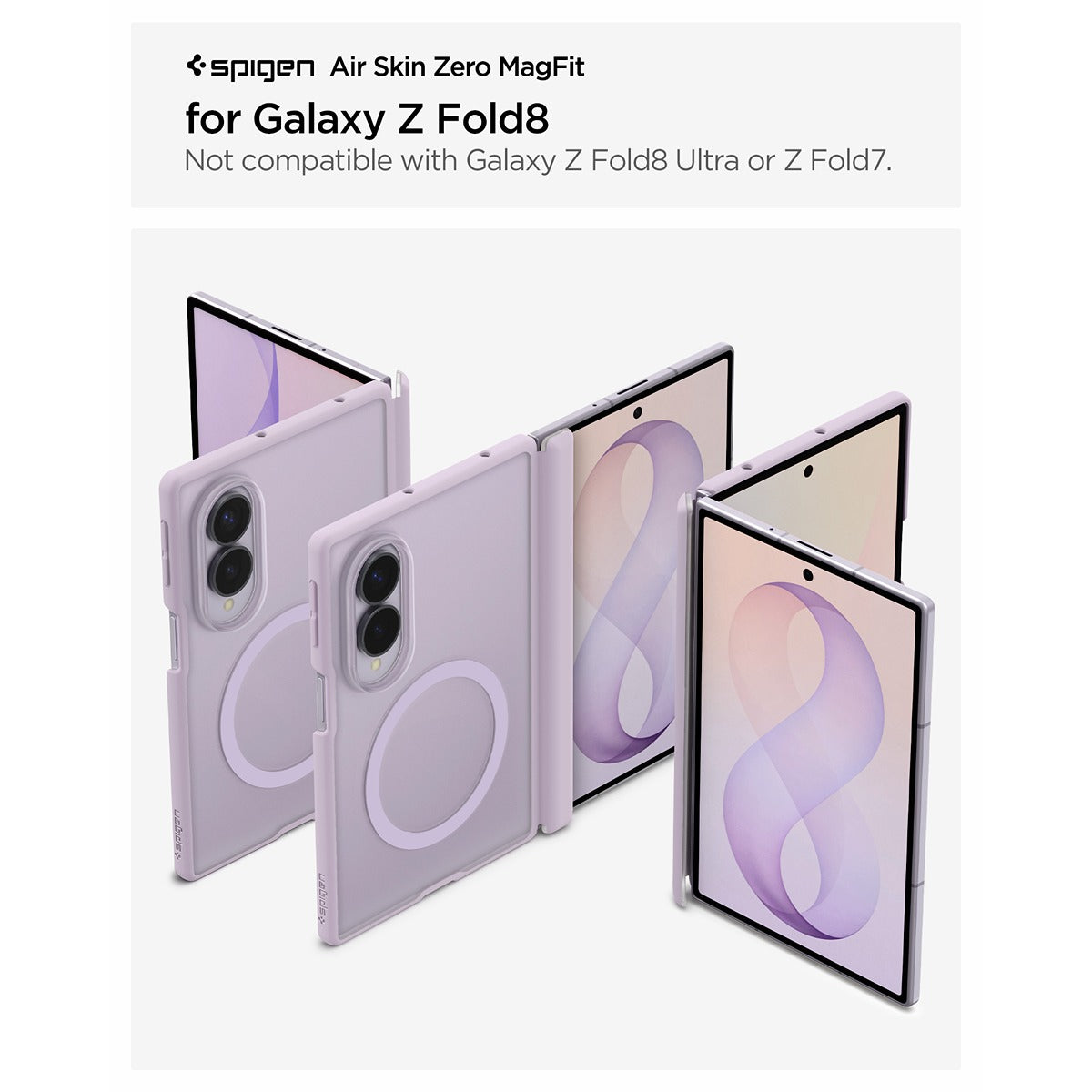 Spigen Samsung Galaxy Z Fold 8 Kuori Air Skin Zero MagFit Frost Lavender