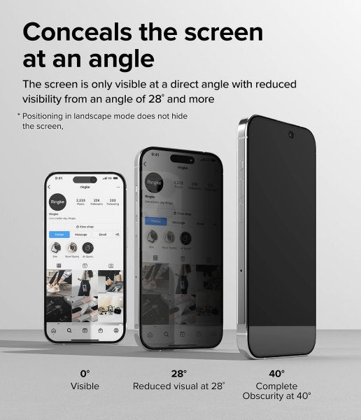 Ringke iPhone 15 Pro Max Näytönsuoja Privacy Tempered Glass Asennusapu
