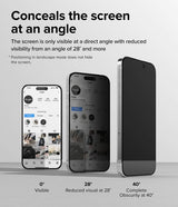Ringke iPhone 15 Pro Max Näytönsuoja Privacy Tempered Glass Asennusapu