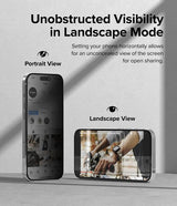 Ringke iPhone 15 Pro -näytönsuoja, Privacy Tempered Glass, asennuskehys