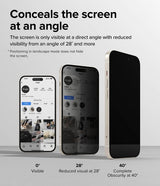 Ringke iPhone 15 Plus -yksityisyysnäytönsuoja karkaistua lasia asennuskehikon kanssa