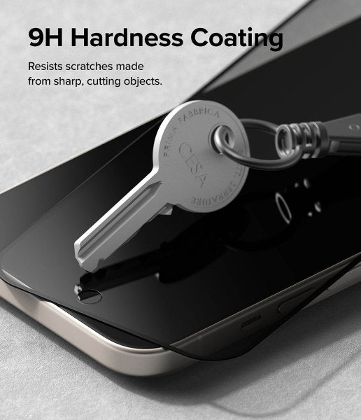 Ringke iPhone 15 Plus -yksityisyysnäytönsuoja karkaistua lasia asennuskehikon kanssa